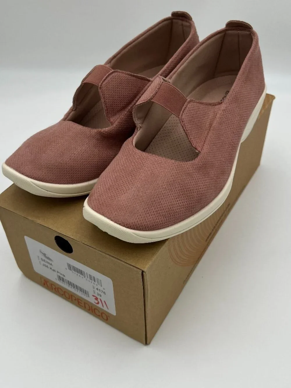 NIB Arcopedico Siena Slip-ons in Pink, size 39 or 8.5.